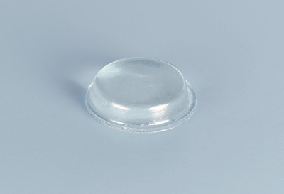 Flattened hemispherical shaped clear door bumpers