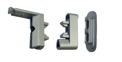 Slim wall and corner connector bracket anodized aluminum finish