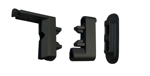 Image Slim wall and corner connector bracket matte black finish