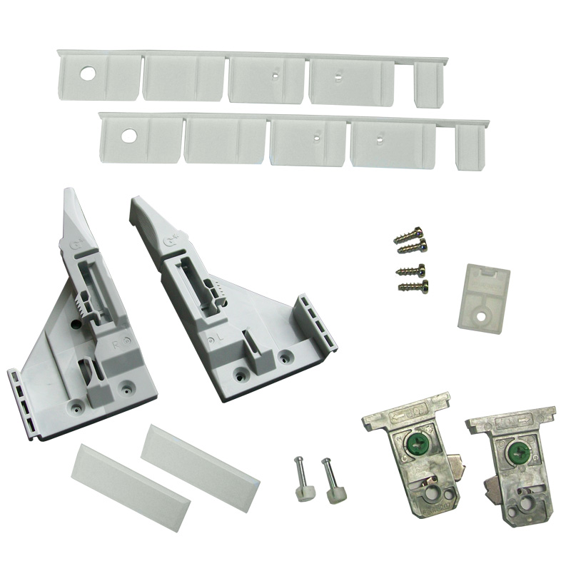 Complete kit H185 Vionaro inset drawer front fixing bracket white