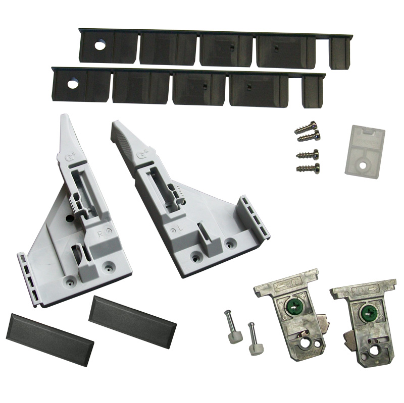 Complete kit H185 Vionaro inset drawer front fixing bracket graphite