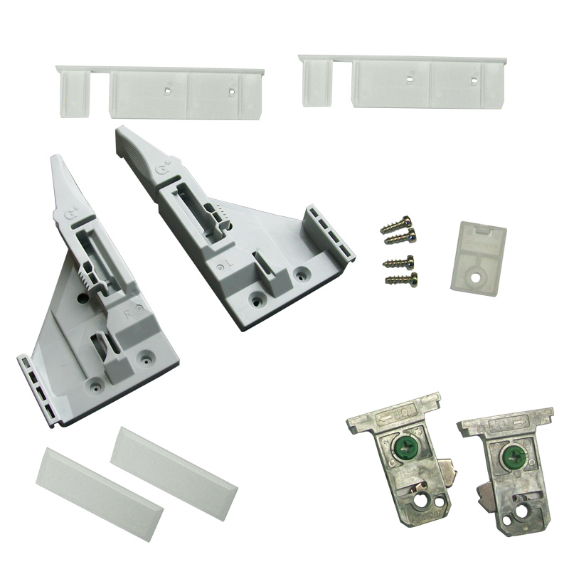 Complete kit H89 Vionaro inset drawer front fixing bracket white