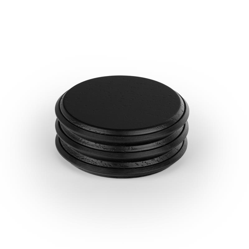 Butée de porte PULSE V0814 bois laqué noir mat 66 mm