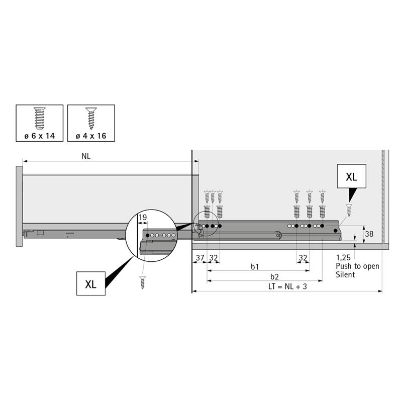 Côté de tiroir AvanTech You H101 L300 blanc