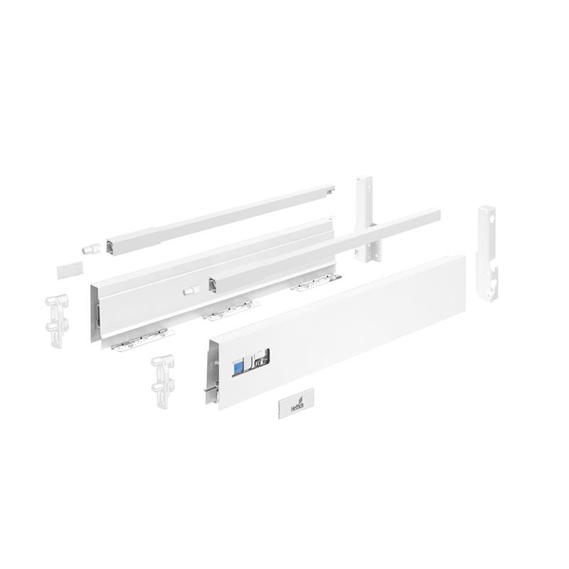 Innotech Atira drawer side kit H144 L350 mm with front & back brackets, white