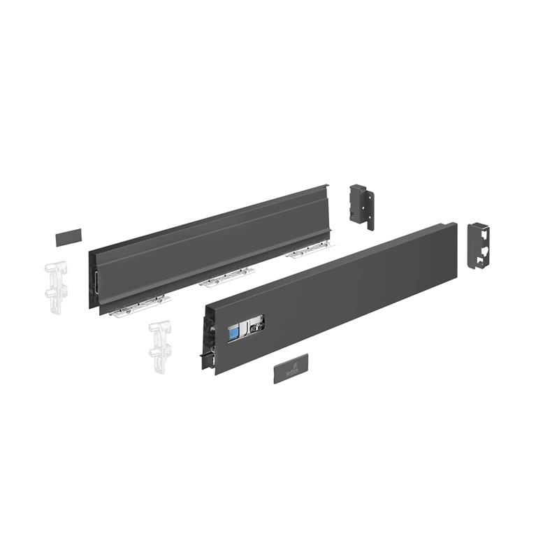 Innotech Atira drawer side kit H70 L620 mm with front & back brackets, anthracite