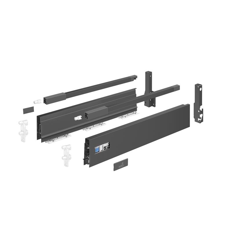 Innotech Atira drawer side kit H144 L300 mm with front & back brackets, anthracite