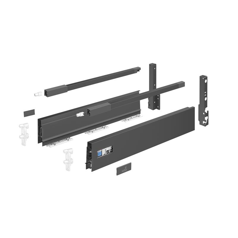 Innotech Atira drawer side kit H176 L620 mm with front & back brackets, anthracite