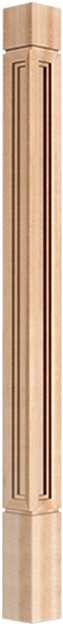 New art maple corner post Top 2¾" / Bottom 6"