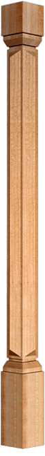 New art maple corner post Top 2¾" / Bottom 6"