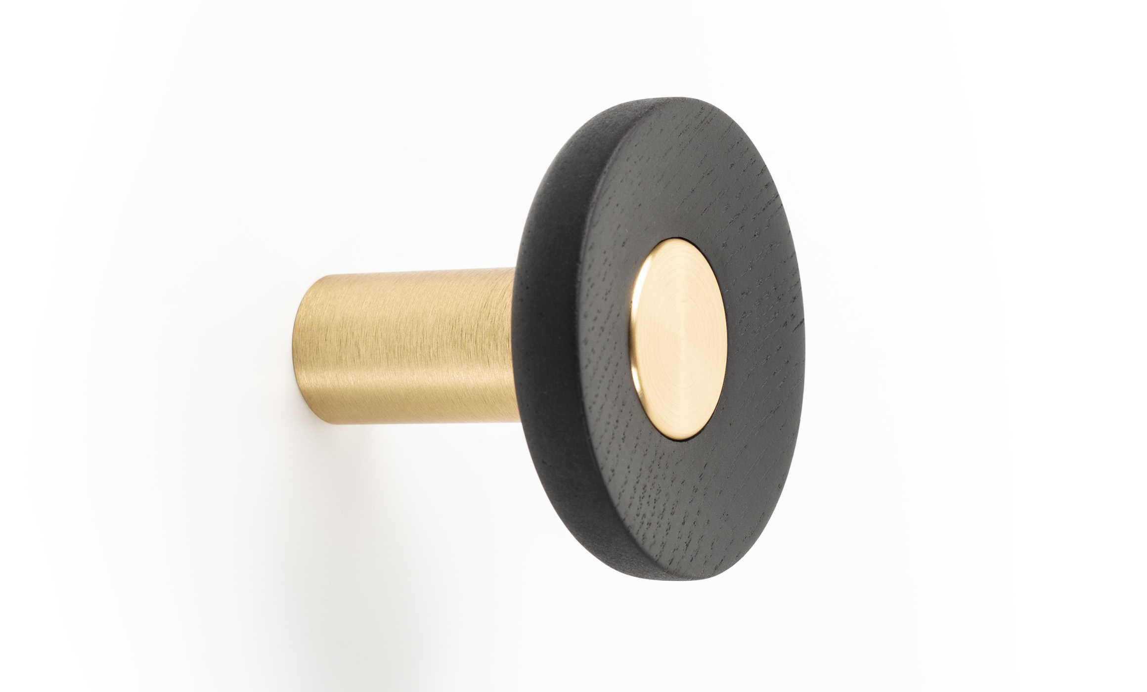 Hook ZOOT V7001 brushed brass/lacquered black 60 mm