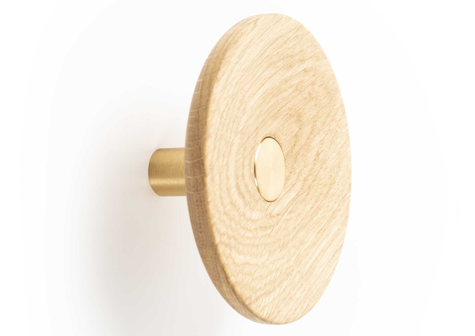 Hook ZOOT V7001 brushed brass/oak 120 mm