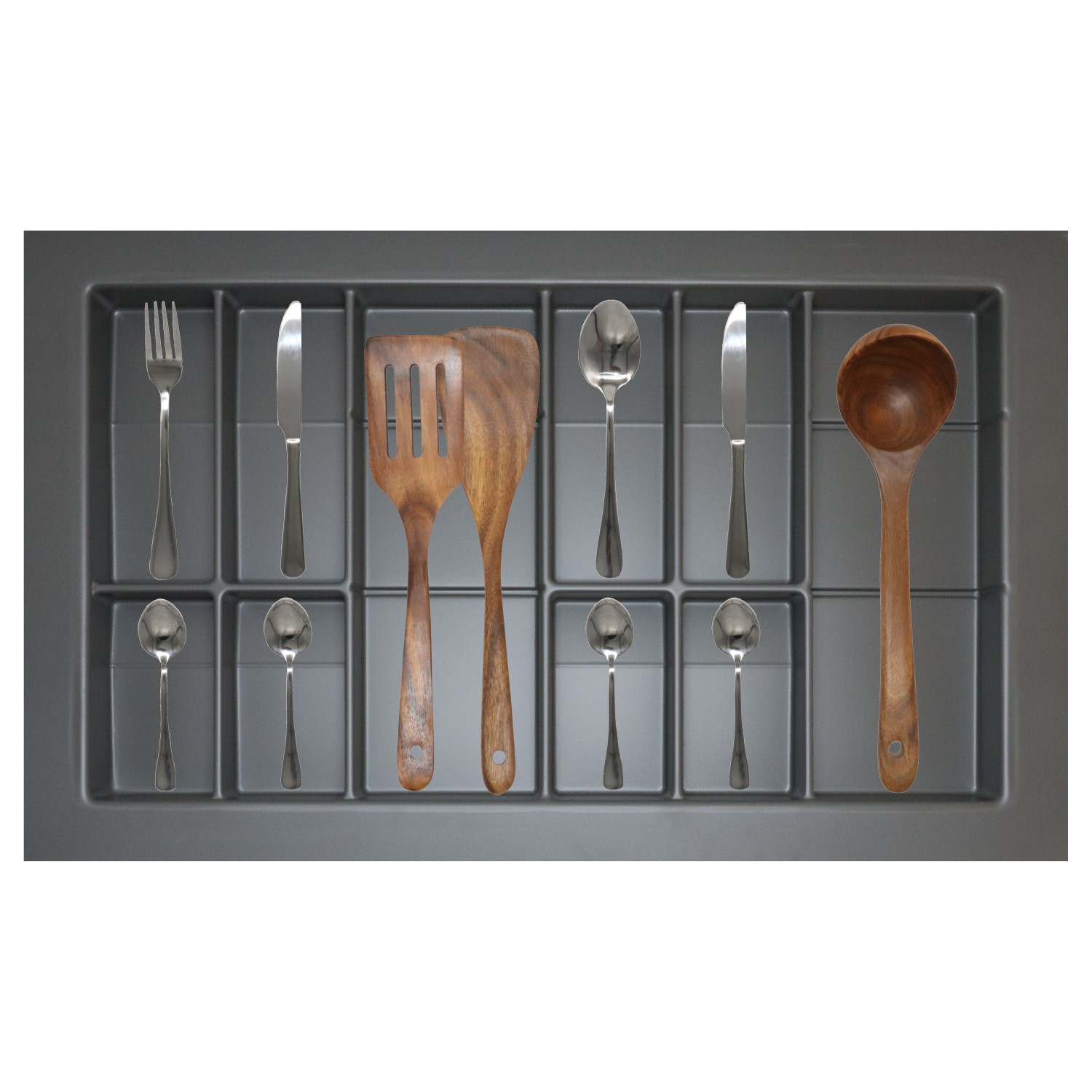 Image Nick cutlery drawer divider textured anthracite