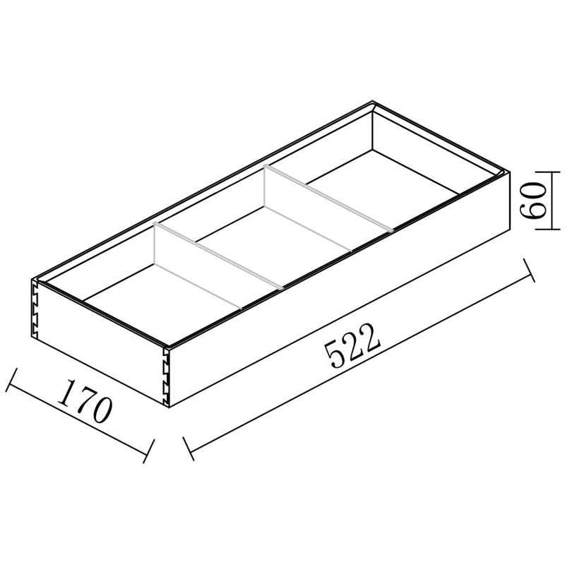Diviseur Signature boite 170 mm noyer noir