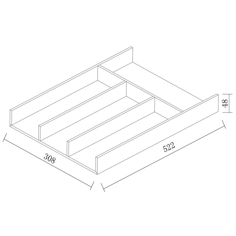Diviseur Signature en U 308 mm noyer noir