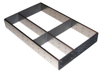 Stainless steel triple drawer divider