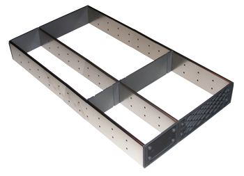 Stainless steel triple drawer divider