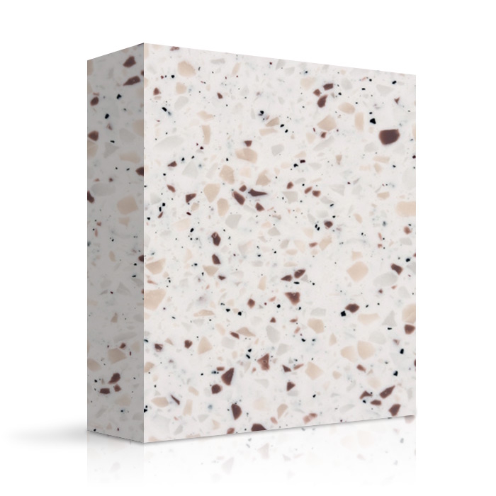 Meganite sample 775A - White mosaic granite 2" x 2"