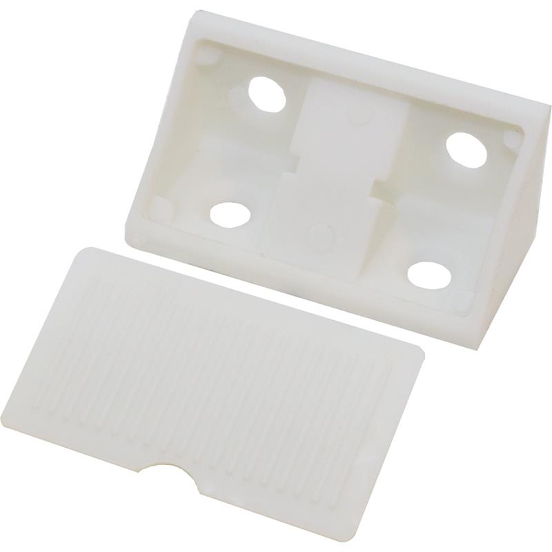 Double plastic corner brace with cover 20 x 42 x 20 mm white