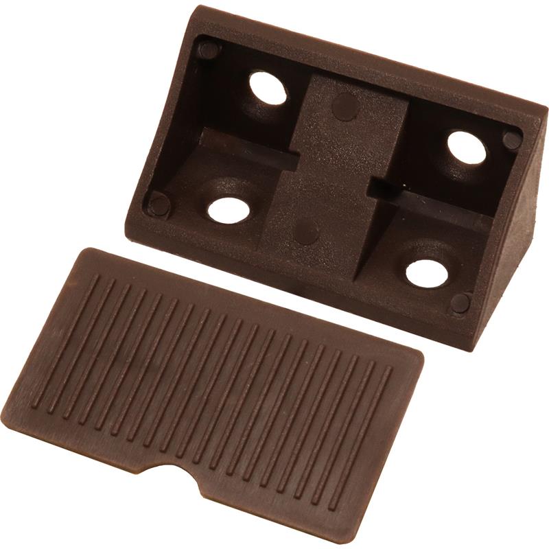 Double plastic corner brace with cover 20 x 42 x 20 mm brown