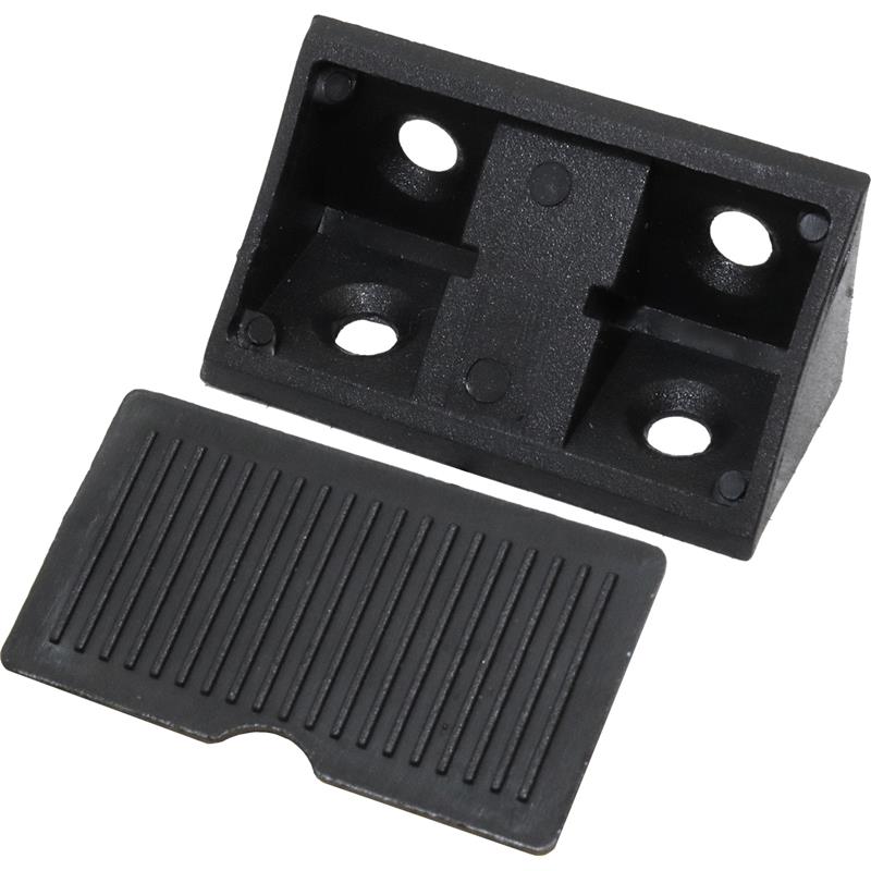 Double plastic corner brace with cover 20 x 42 x 20 mm black