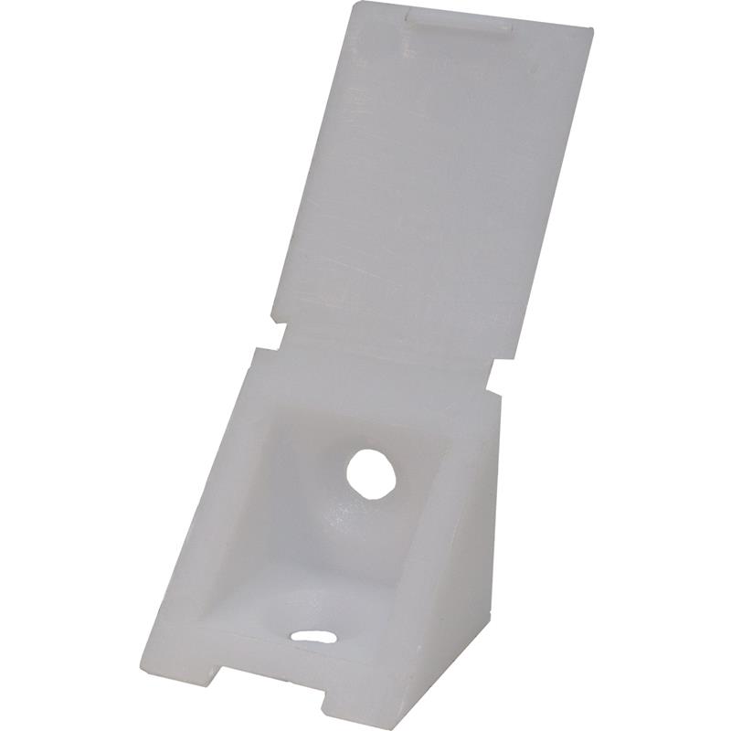 Équerre simple plastique à capuchon intégré blanche 23 x 21 mm