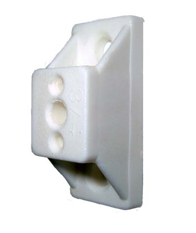 White 3/4" plastic spacer for drawer slides