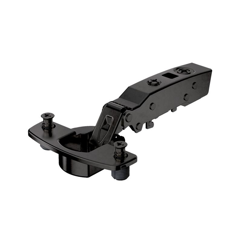 Sensys 8645i 110° full overlay hinge 45 mm soft-close, expanding dowels, obsidian black