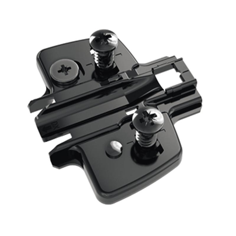 Plaque de montage Sensys 1,5 mm à réglage, vis Euro, noir obsidien