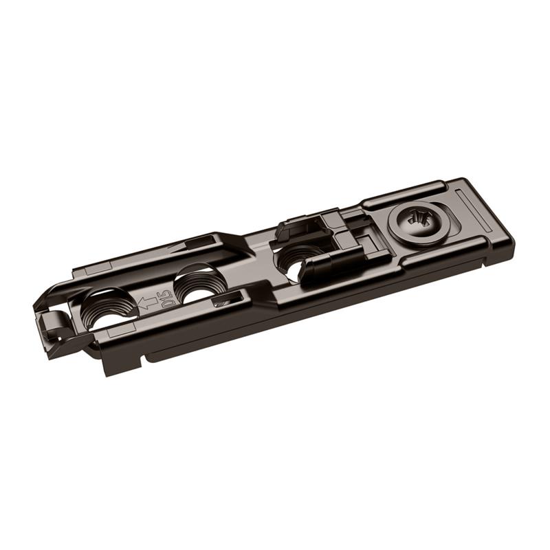 Plaque de montage Sensys linéaire à réglage 1,5mm à vis Euro, noir obsidien