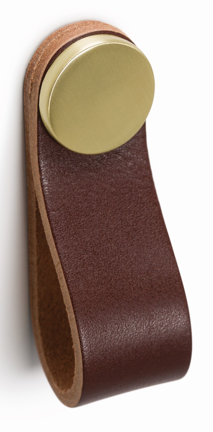 Handle FLEXA V0404 brown leather/brass