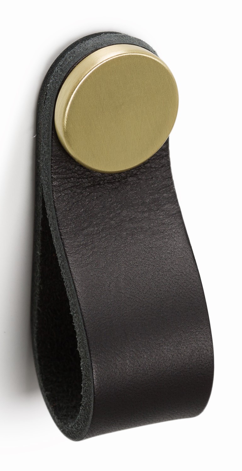 Image Handle FLEXA V0404 black leather/brass