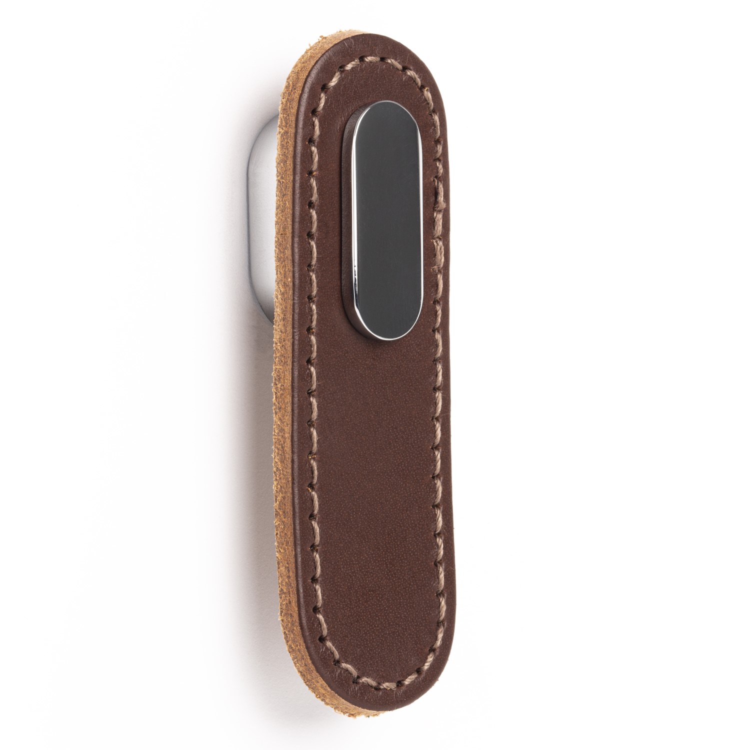 Handle OBLONG V0507 brown leather/chrome