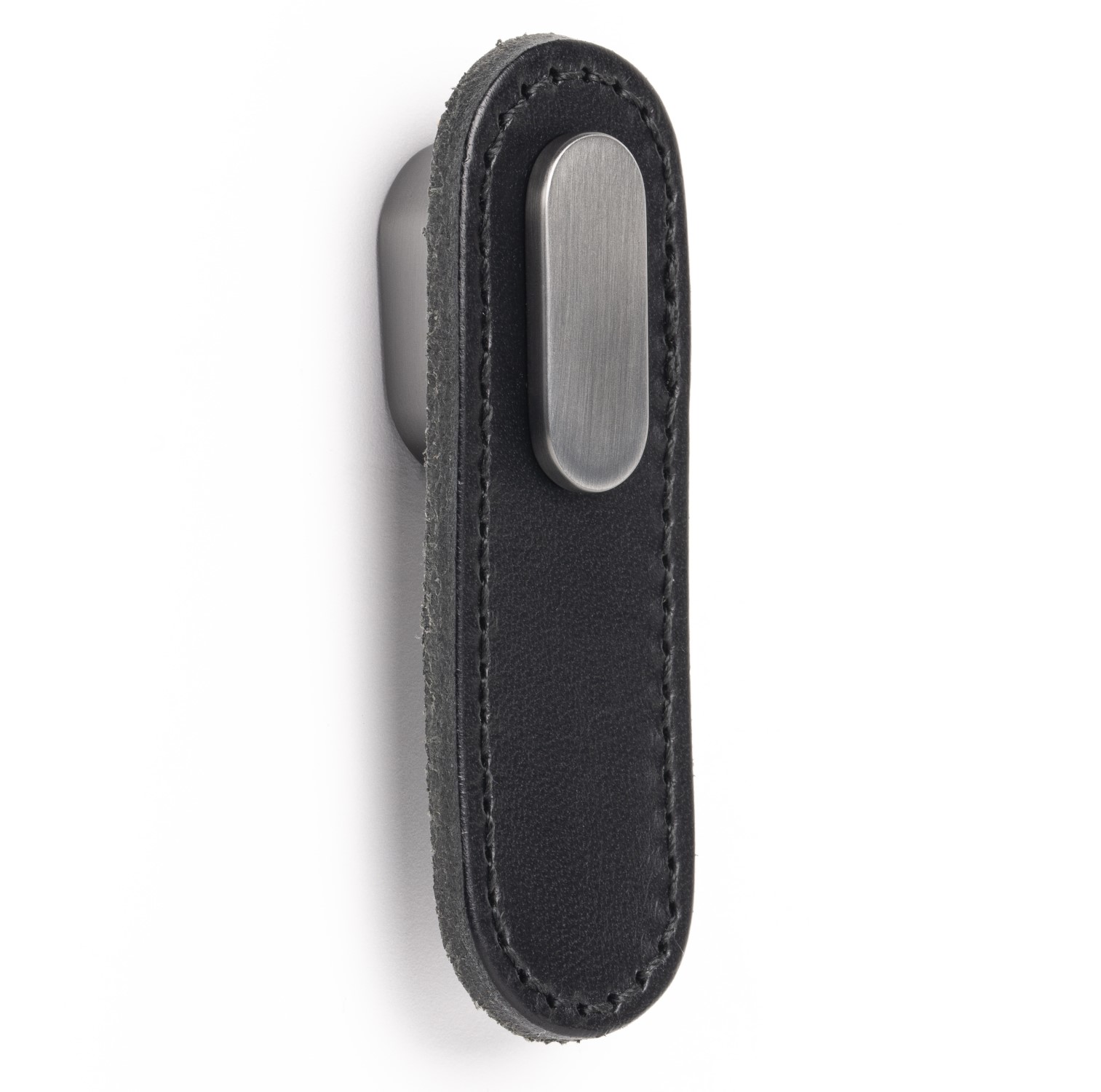 Handle OBLONG V0507 black leather/brushed grey