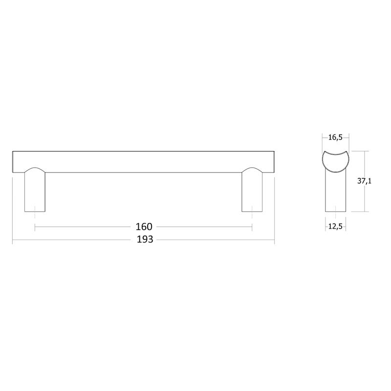 Handle V0628 MOON stainless steel 160 mm