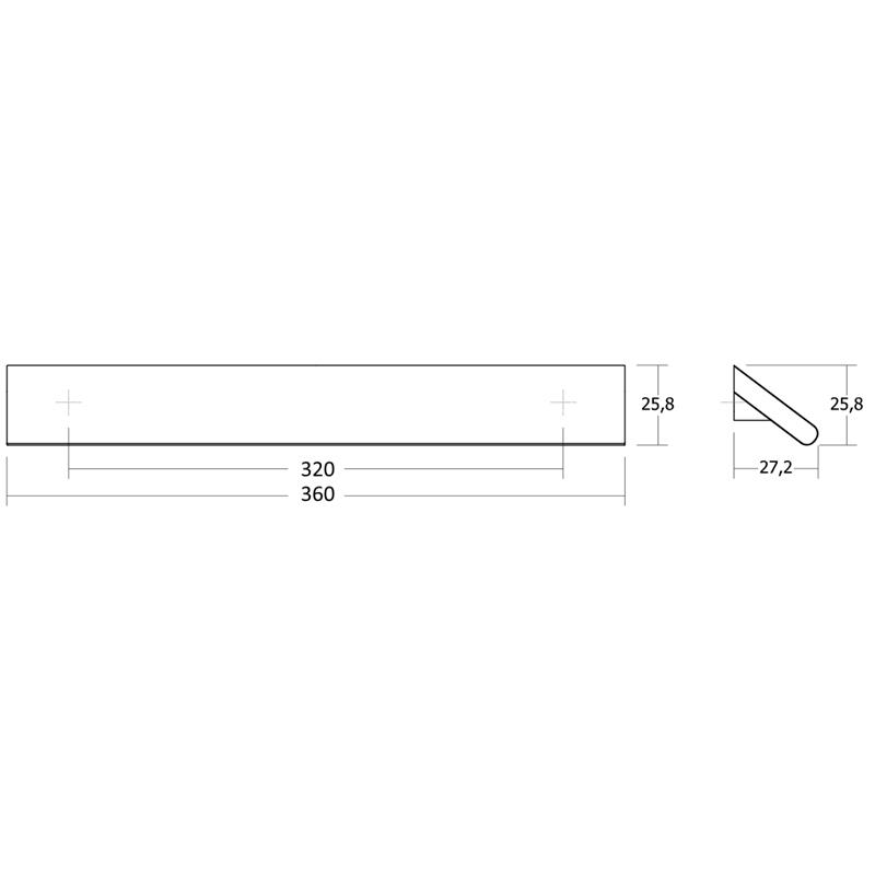 Poignée V0698 CANO noyer 320 mm