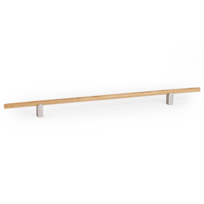 Poignée KUMO WOOD V0733 fini acier inoxydable/chêne 320 mm