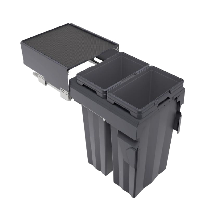 Pull-out waste bin MaxBin 18'' 74L 2 bins