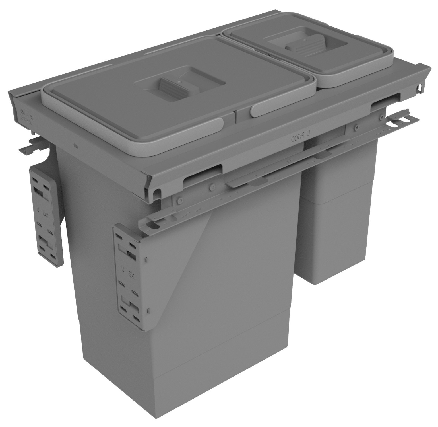 Sige pull-out waste bin, 2 bins 1 x 32L, 1 x 8L, anthracite