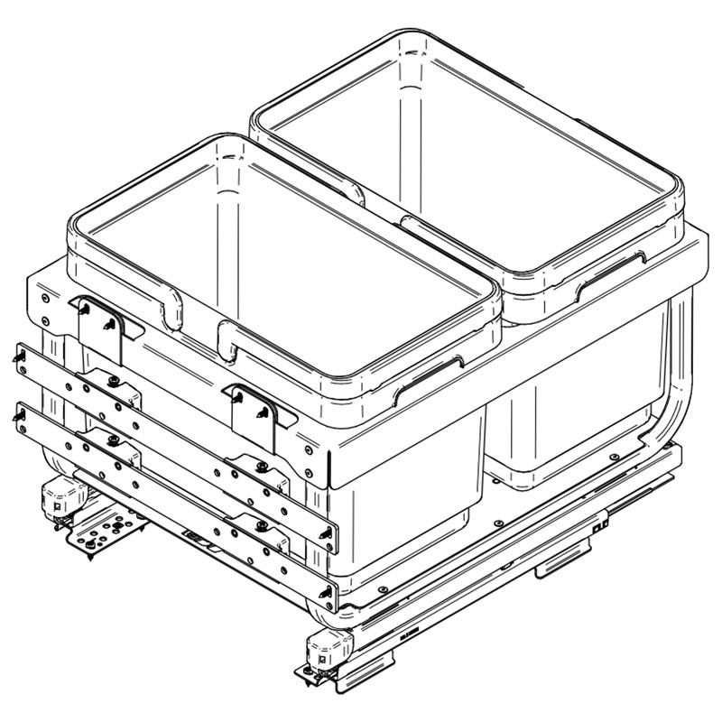 Poubelle Vibo Mini Kombi 2.0 18 po. (450 mm) 32 L 2 bacs anthracite