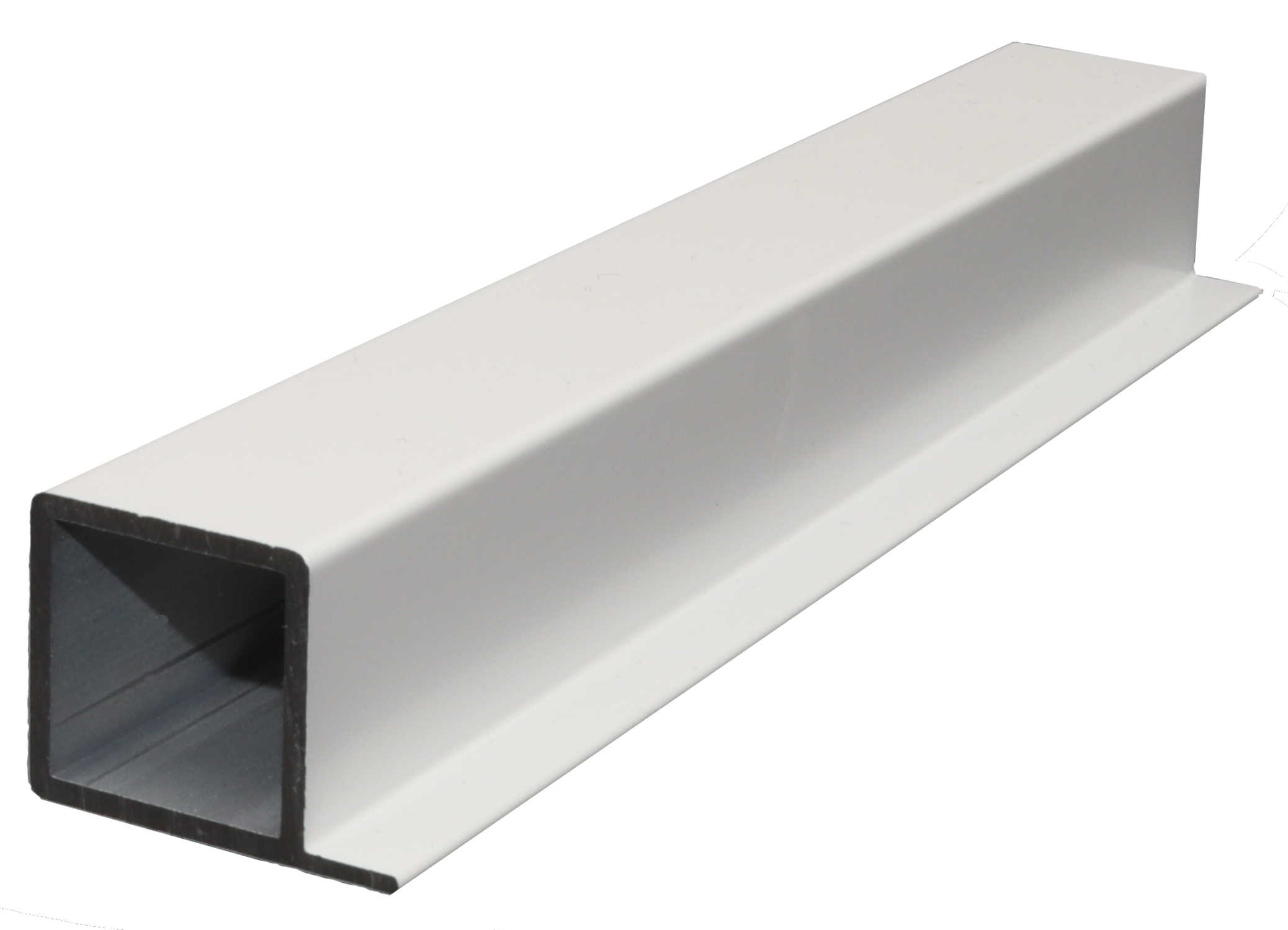 Image Float aluminium square profile with shelf ledge type B 2800 mm white