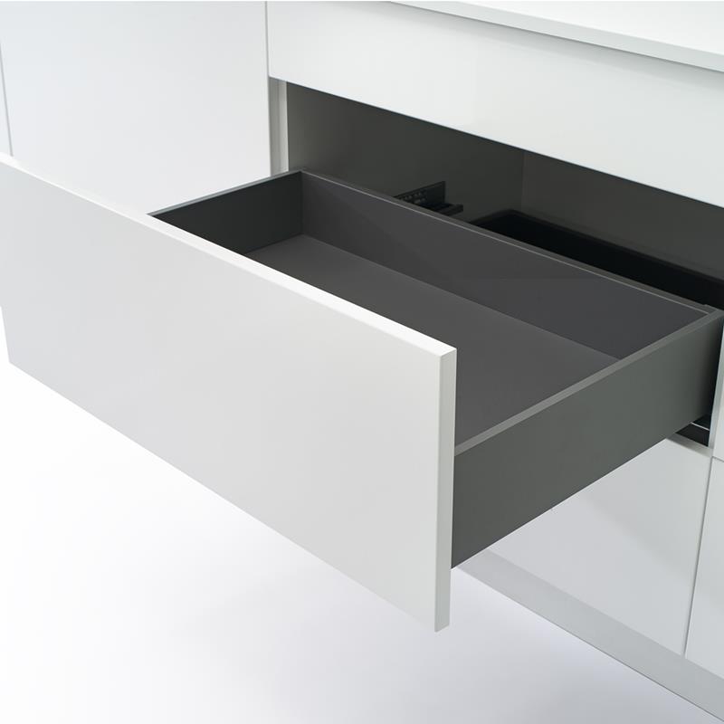 Ensemble de tiroir R13 EVO anthracite H128 LN400 coulisse R481 45 kg soft-close