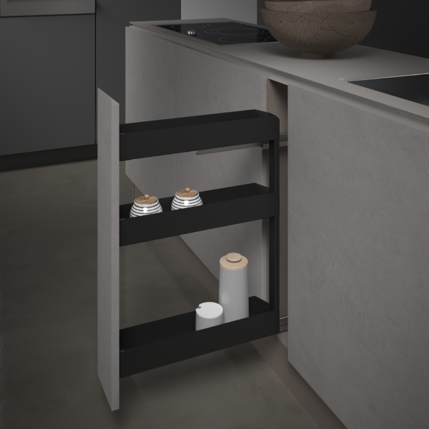 Sige 150 mm narrow pull-out 3 baskets, anthracite