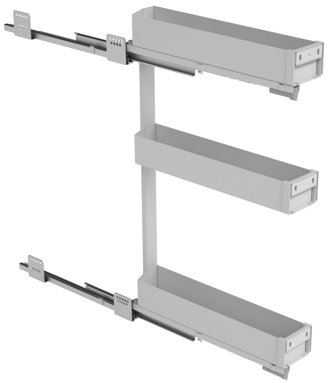 Coulissant étroit Sige 200 mm 3 tablettes, blanc