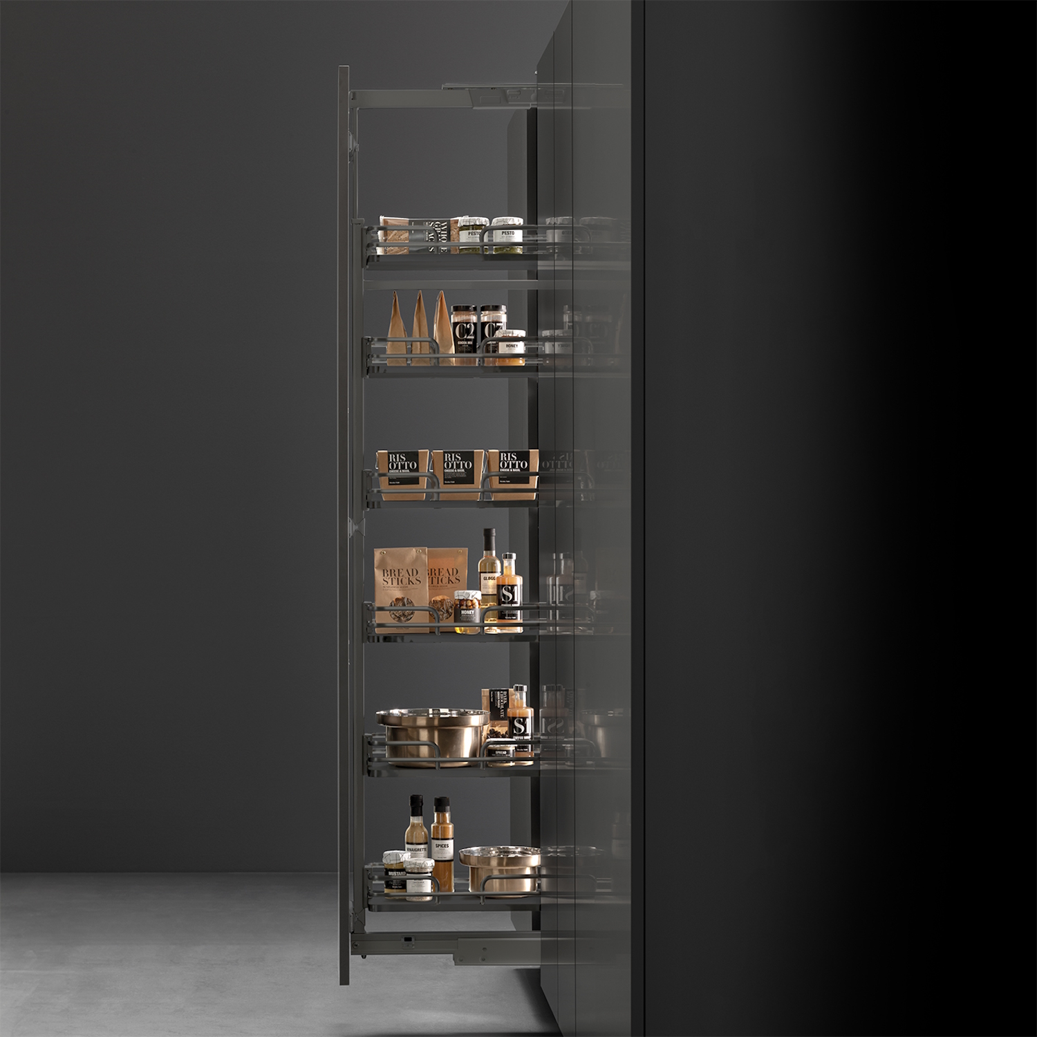 Image Galaxy frame and 120kg slide - larder unit (tall) anthracite