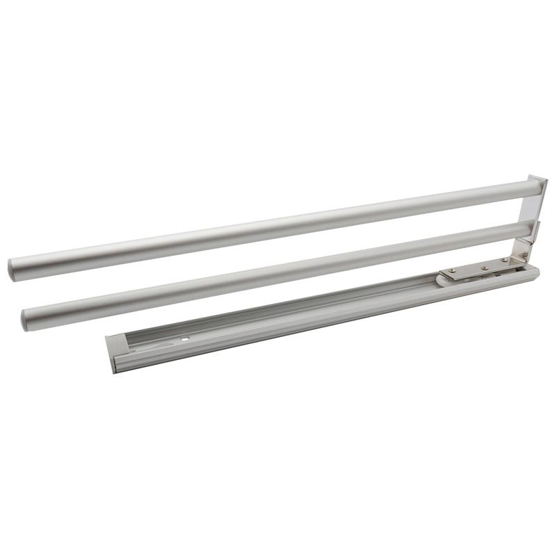 Extandable undersink towel holder with 2 rods, aluminium