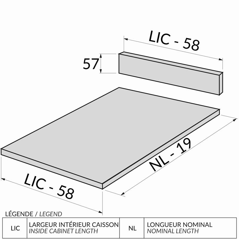 COT-SCA-H63-550-B COUPE MELAMINE