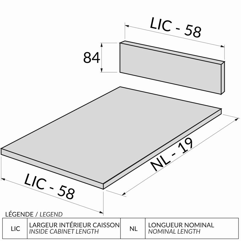 COT-SCA-H90-500-S COUPE MELAMINE