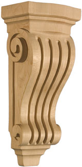 12 5/8 in Fluted maple corbel