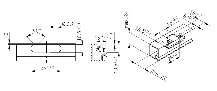 Grass Hinge aluminium frame 110 degre frame thickness up to 24 mm